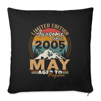 May 2005 Anniversary May 2005 May - Sofa pillowcase 17,3'' x 17,3'' (45 x 45 cm) - black - Front