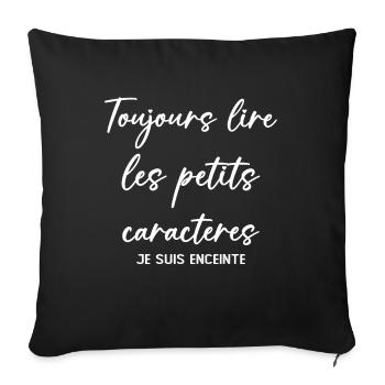 Femme Drôle Annonce Grossesse Future Maman Cadeau - Housse de coussin décorative 45 x 45 cm - noir - Devant