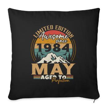 May 1984 Vintage Born in May 1984 Anniversary - Sofa pillowcase 17,3'' x 17,3'' (45 x 45 cm) - black - Front