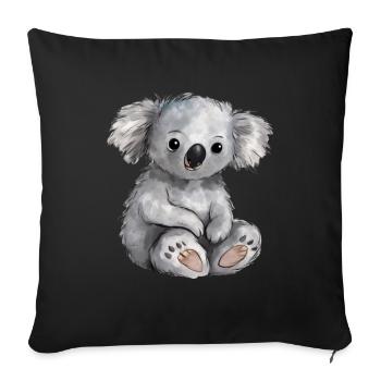Niedlicher Koala für einen Tierliebhaber - Sofakissenbezug 45 x 45 cm - Schwarz - Vorne