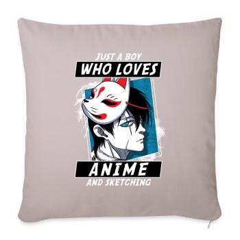 ANIME BOYS4 JUSTABOYWHOLOVESANIMEANDKSETCHING - Sofakissenbezug 45 x 45 cm - helles Taupe - Vorne