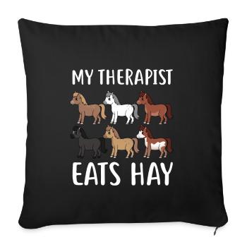 HORSESPACKMYTHERAPISTEATSHAY - Sofakissenbezug 45 x 45 cm - Schwarz - Vorne
