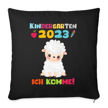 Kindergarten 2023 Ich Komme Jungen Kita Geschenk - Sofakissenbezug 45 x 45 cm - Schwarz - Vorne