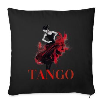 Tango Tanz für einen Tango Tänzer Tänzerinnen - Sofakissenbezug 45 x 45 cm - Schwarz - Vorne