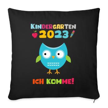 Kindergarten 2023 Ich Komme Jungen Kita Geschenk - Sofakissenbezug 45 x 45 cm - Schwarz - Vorne