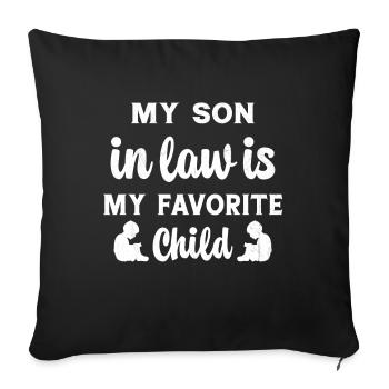 Mon Beau-Fils est mon Enfant Préféré - Housse de coussin décorative 45 x 45 cm - noir - Devant