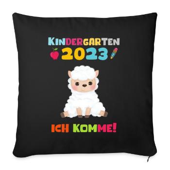 Kindergarten 2023 Ich Komme Jungen Kita Geschenk - Sofakissenbezug 45 x 45 cm - Schwarz - Vorne