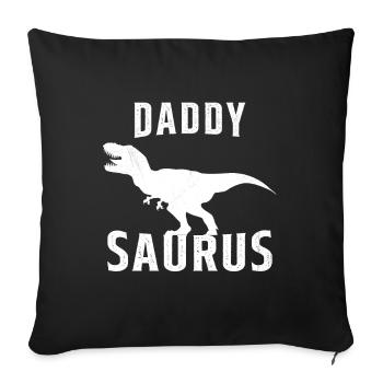 Papa saurus Humor Father's Day Gift - Sofa pillowcase 17,3'' x 17,3'' (45 x 45 cm) - black - Front