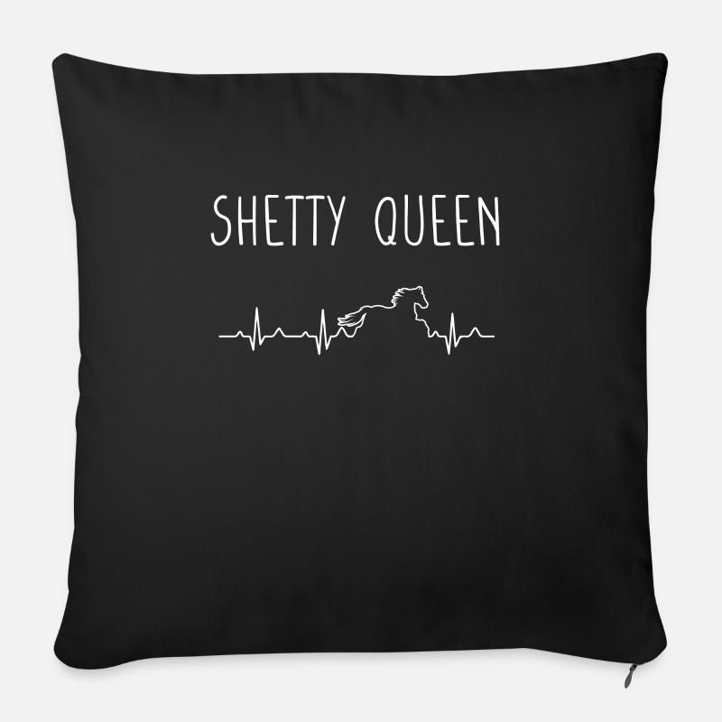 HEARTBEATHORSESHETTYQUEEN - Housse de coussin décorative 45 x 45 cm - noir