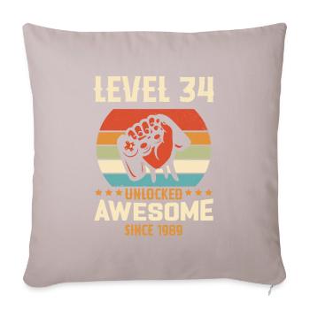 Level 34 komplettes Geburtstagsgeschenk von 1989 - Sofakissenbezug 45 x 45 cm - helles Taupe - Vorne