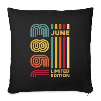 June 1983 Vintage Born in June 1983 Anniversary - Sofa pillowcase 17,3'' x 17,3'' (45 x 45 cm) - black - Front