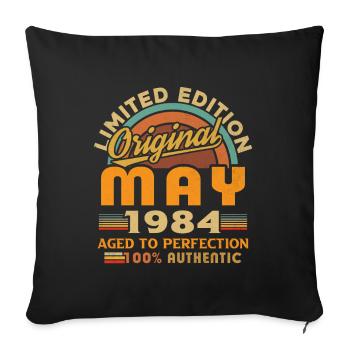 May 1984 Vintage Born in May 1984 Anniversary - Sofa pillowcase 17,3'' x 17,3'' (45 x 45 cm) - black - Front