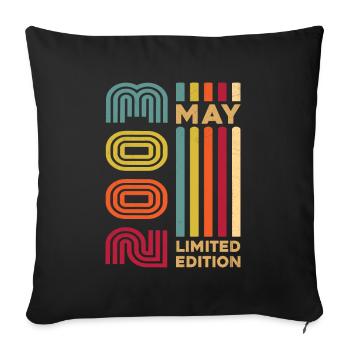May 2003 Anniversary May 2003 Retro Vintage - Sofa pillowcase 17,3'' x 17,3'' (45 x 45 cm) - black - Front