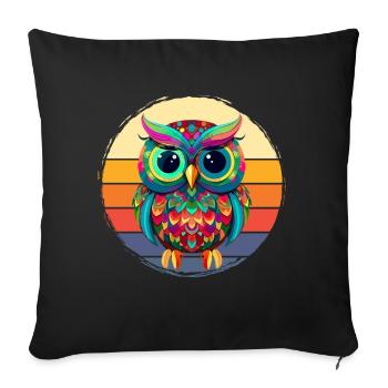 Streetart Eule für eine Street Art Fans Künstler - Sofakissenbezug 45 x 45 cm - Schwarz - Vorne