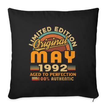 May 1992 Vintage Born in May 1992 Anniversary - Sofa pillowcase 17,3'' x 17,3'' (45 x 45 cm) - black - Front