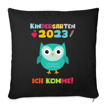Kindergarten 2023 Ich Komme Jungen Kita Geschenk - Sofakissenbezug 45 x 45 cm - Schwarz - Vorne