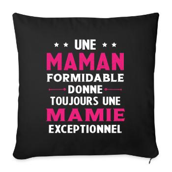 Cadeau pour Grand-Mère - Une Mamie Exceptionnelle - Housse de coussin décorative 45 x 45 cm - noir - Devant