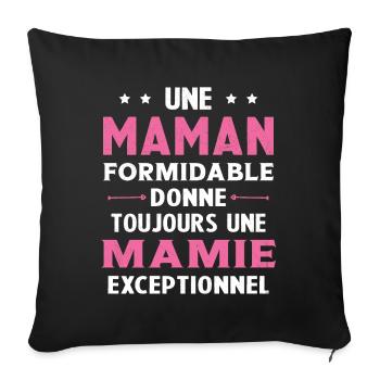 Cadeau pour Grand-Mère - Une Mamie Exceptionnelle - Housse de coussin décorative 45 x 45 cm - noir - Devant