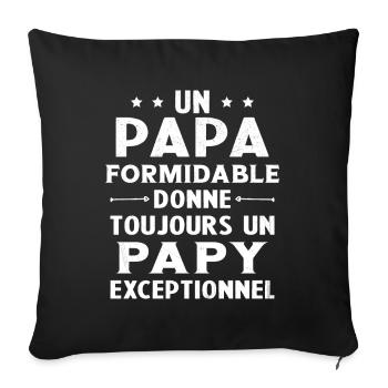Un papa formidable - Papy exceptionnel Cadeau - Housse de coussin décorative 45 x 45 cm - noir - Devant
