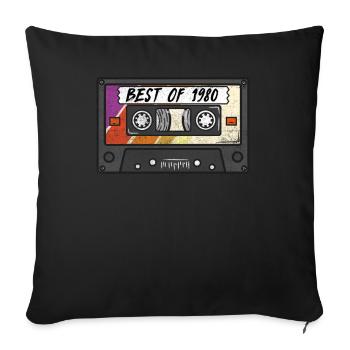 Happy 40th Birthday Party Retro Cassette 1980 Gift - Sofa pillowcase 17,3'' x 17,3'' (45 x 45 cm) - black - Front