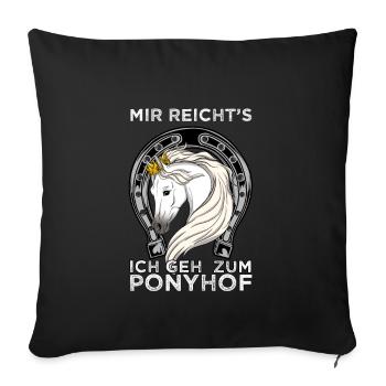 CROWNEDHORSE2MIRREICHTSICHGEHZUMPONYHOF - Sofakissenbezug 45 x 45 cm - Schwarz - Vorne