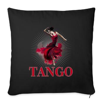 Tango Tanz für einen Tango Tänzer Tänzerinnen - Sofakissenbezug 45 x 45 cm - Schwarz - Vorne