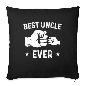 Meilleur Tonton Du Monde Nièce Neveu Cadeau - Housse de coussin décorative 45 x 45 cm - noir - Devant