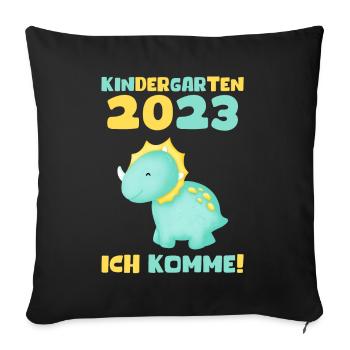 Kindergarten 2023 Ich Komme Jungen Kita Geschenk - Sofakissenbezug 45 x 45 cm - Schwarz - Vorne
