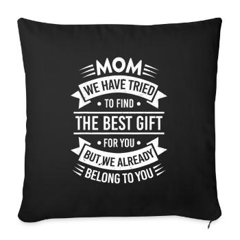 Maman J'ai Essayé De Te Trouver Le Meilleur Cadeau - Housse de coussin décorative 45 x 45 cm - noir - Devant