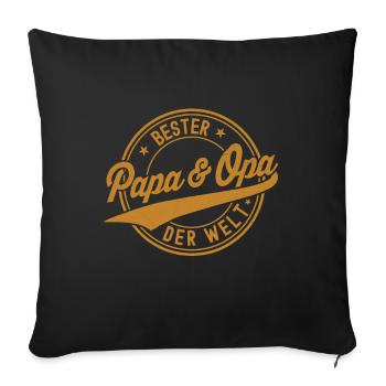 Meilleur Papa & Papy du Monde Humour Cadeau - Housse de coussin décorative 45 x 45 cm - noir - Devant