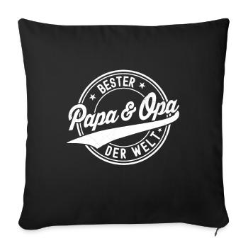 Meilleur Papa & Papy du Monde Humour Cadeau - Housse de coussin décorative 45 x 45 cm - noir - Devant