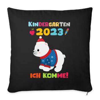Kindergarten 2023 Ich Komme Jungen Kita Geschenk - Sofakissenbezug 45 x 45 cm - Schwarz - Vorne