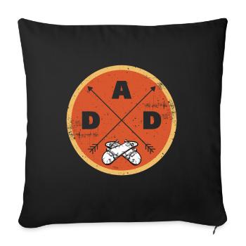 Homme Skate Papa Cadeau fête des pères skateboard - Housse de coussin décorative 45 x 45 cm - noir - Devant