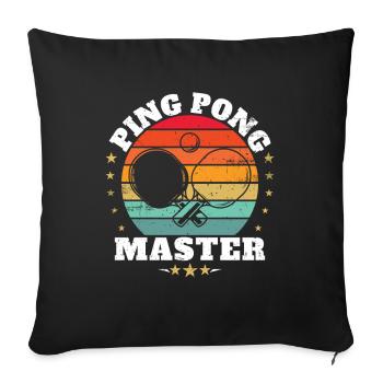 Master of ping pong gift sport trainer - Sofa pillowcase 17,3'' x 17,3'' (45 x 45 cm) - black - Front