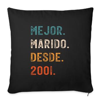 L'homme meilleur mari depuis 2001 - Housse de coussin décorative 45 x 45 cm - noir - Devant