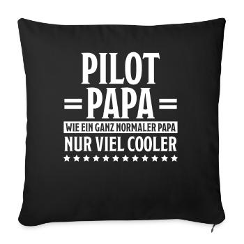 Pilot Spruch Flug Flugsport Witz Piloten Geschenk - Sofakissenbezug 45 x 45 cm - Schwarz - Vorne
