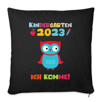Kindergarten 2023 Ich Komme Jungen Kita Geschenk - Sofakissenbezug 45 x 45 cm - Schwarz - Vorne