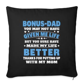 Beau Papa part de la fille du fils et de la femme - Housse de coussin décorative 45 x 45 cm - noir - Devant