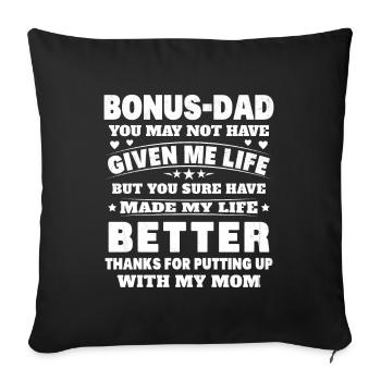 Beau Papa part de la fille du fils et de la femme - Housse de coussin décorative 45 x 45 cm - noir - Devant