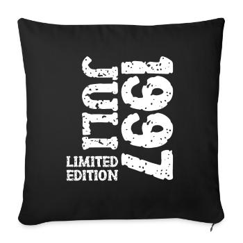 1997 Juillet Édition Limitée Cadeau d’Anniversaire - Housse de coussin décorative 45 x 45 cm - noir - Devant