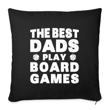 Meilleurs Pères Jouent Jeux de Plateau Cadeau - Housse de coussin décorative 45 x 45 cm - noir - Devant