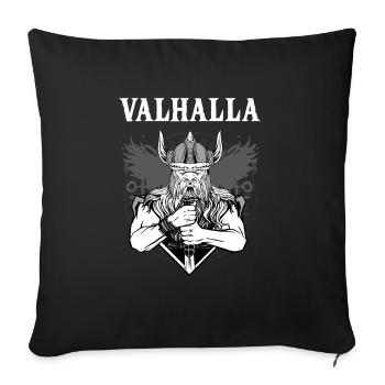 Valhalla I Viking Warrior I Odin I Wikinger - Sofakissenbezug 45 x 45 cm - Schwarz - Vorne