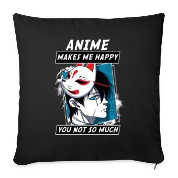 ANIME BOYS4 ANIMEMAKESMEHAPPYYOUNOTSOMUCH - Sofa pillowcase 17,3'' x 17,3'' (45 x 45 cm) - black - Front