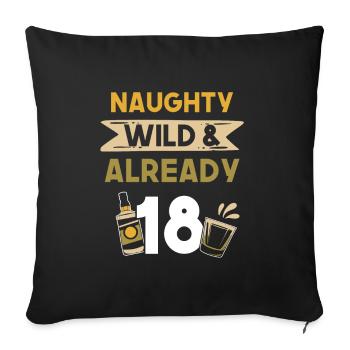 18 Jahre Geburtstag Whiskey - Sofakissenbezug 45 x 45 cm - Schwarz - Vorne
