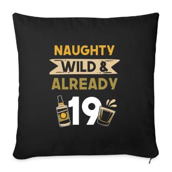 19 Jahre Geburtstag Whiskey - Sofakissenbezug 45 x 45 cm - Schwarz - Vorne
