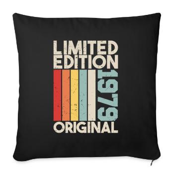 1979 - Cadeau d’anniversaire en édition limitée 1979 Original - Housse de coussin décorative 45 x 45 cm - noir - Devant