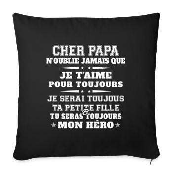 Homme Humour Papa Cadeau Papa Anniversaire - Housse de coussin décorative 45 x 45 cm - noir - Devant