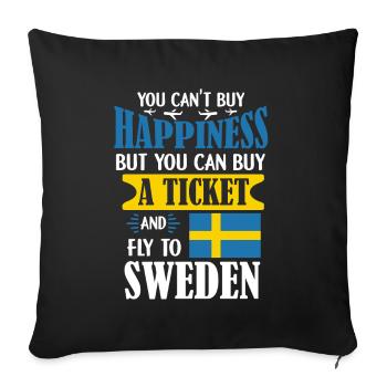 TicketSweden - Sofa pillowcase 17,3'' x 17,3'' (45 x 45 cm) - black - Front