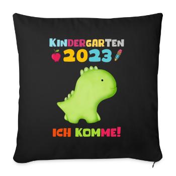 Kindergarten 2023 Ich Komme Jungen Kita Geschenk - Sofakissenbezug 45 x 45 cm - Schwarz - Vorne