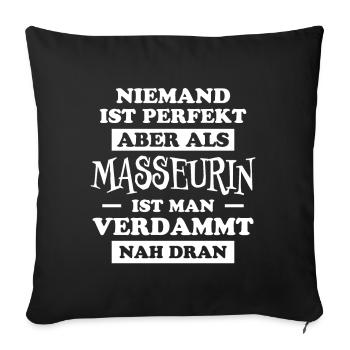 Masseurin Spruch Beruf Massage Masseurin Geschenk - Sofakissenbezug 45 x 45 cm - Schwarz - Vorne